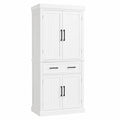 Buffet de Cuisine avec Étagères Réglables et Tiroirs, Armoire de Rangement Polyvalente