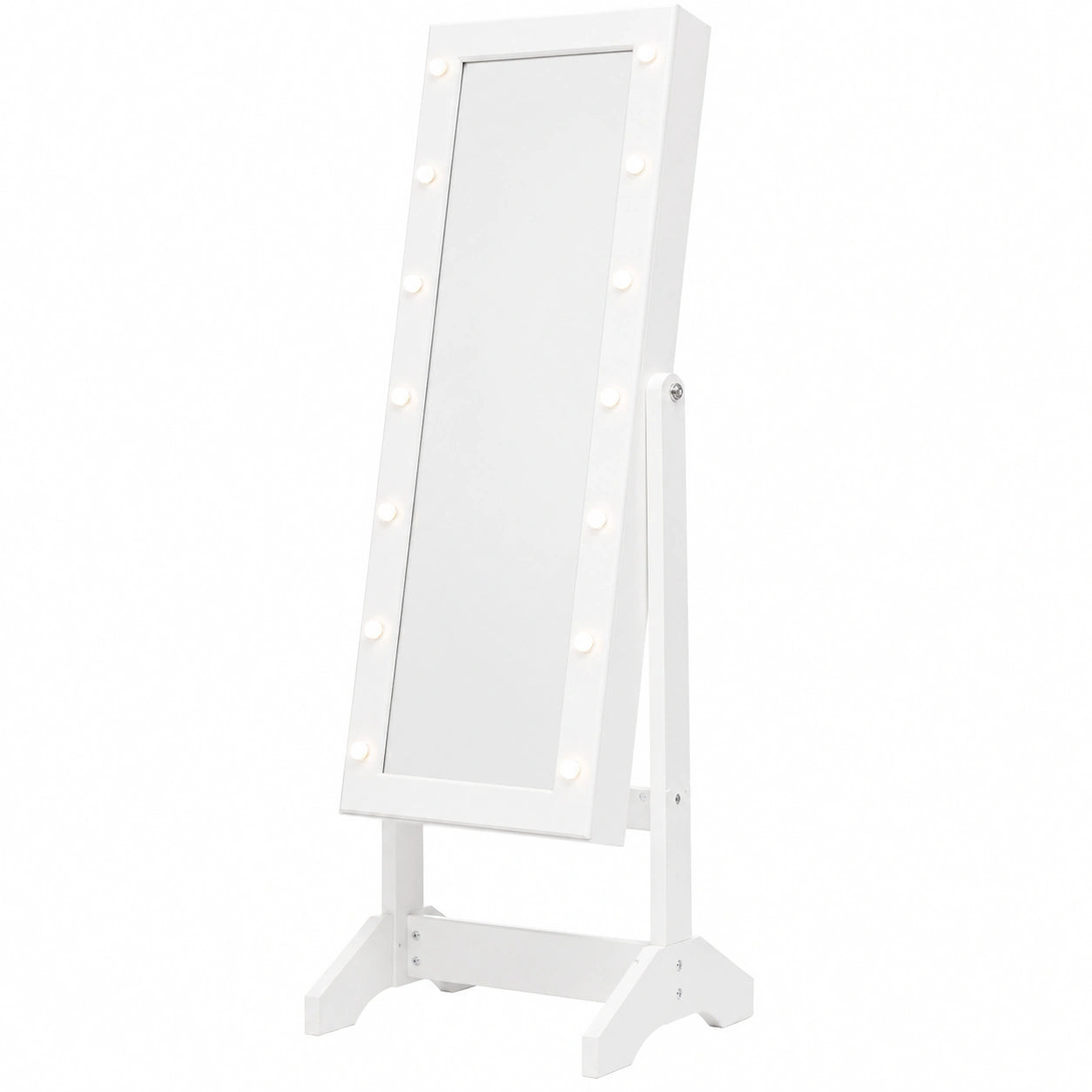 Armoire à bijoux sur pied avec miroir et éclairage LED