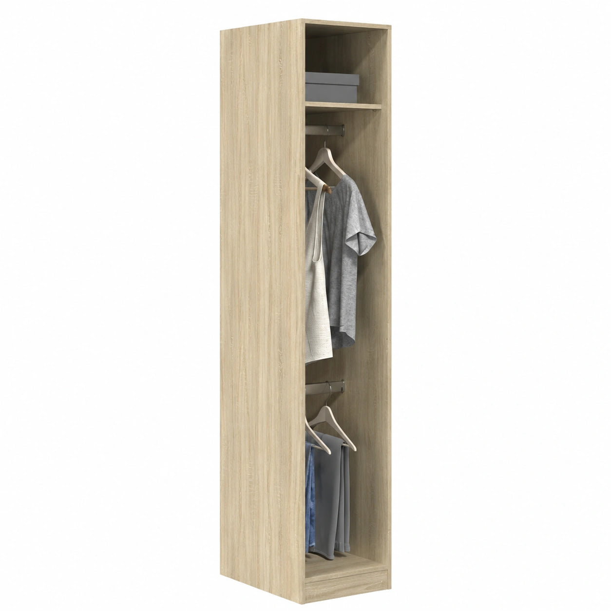 Armoire multifonction en chêne avec étagères, 30x50x200 cm