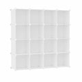 Étagère de Rangement Cubique Modulable avec 16 Compartiments