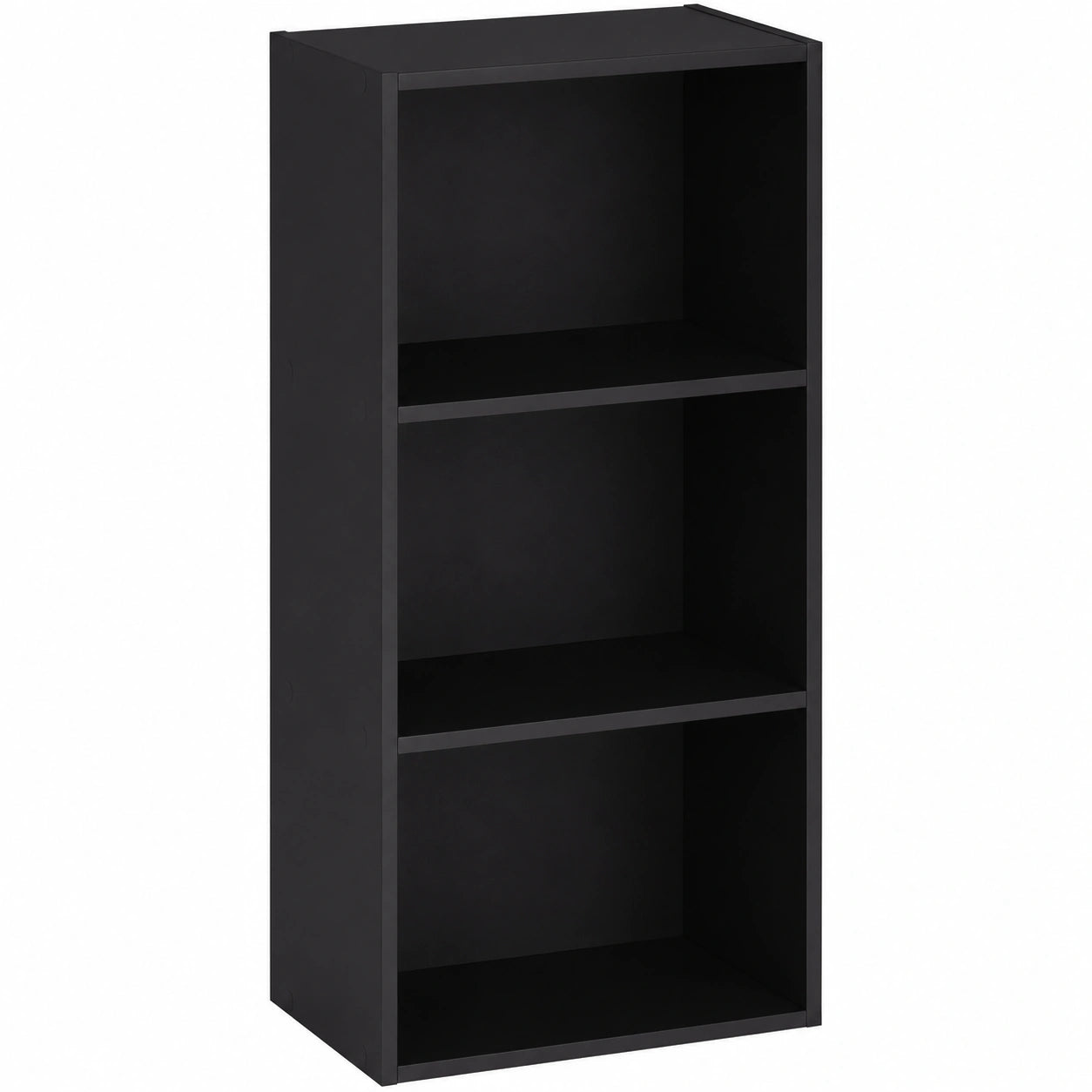 Bibliothèque cube à 3 niveaux, meuble de rangement moderne pour salon ou bureau, étagère autoportante noire
