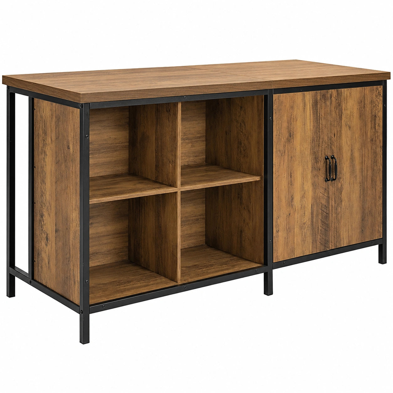 Meuble de Rangement Multifonction Cuisine avec Plan de Travail 170 cm