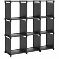 Étagère de Rangement à 9 Compartiments, Meuble Ouvert, 30 x 110 x 110 cm, pour Salon, Chambre, Salle de Bain, Noir