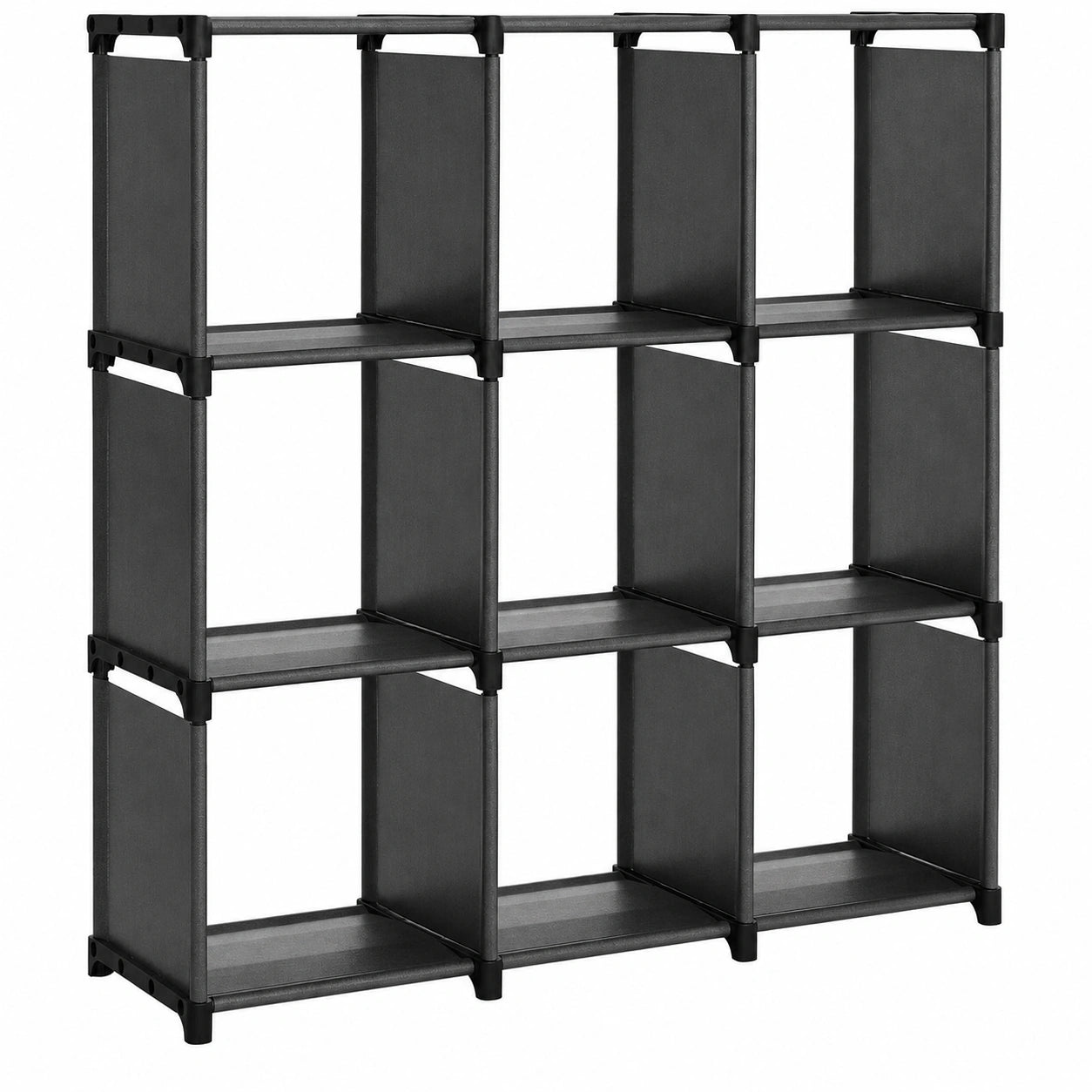 Étagère de Rangement à 9 Compartiments, Meuble Ouvert, 30 x 110 x 110 cm, pour Salon, Chambre, Salle de Bain, Noir