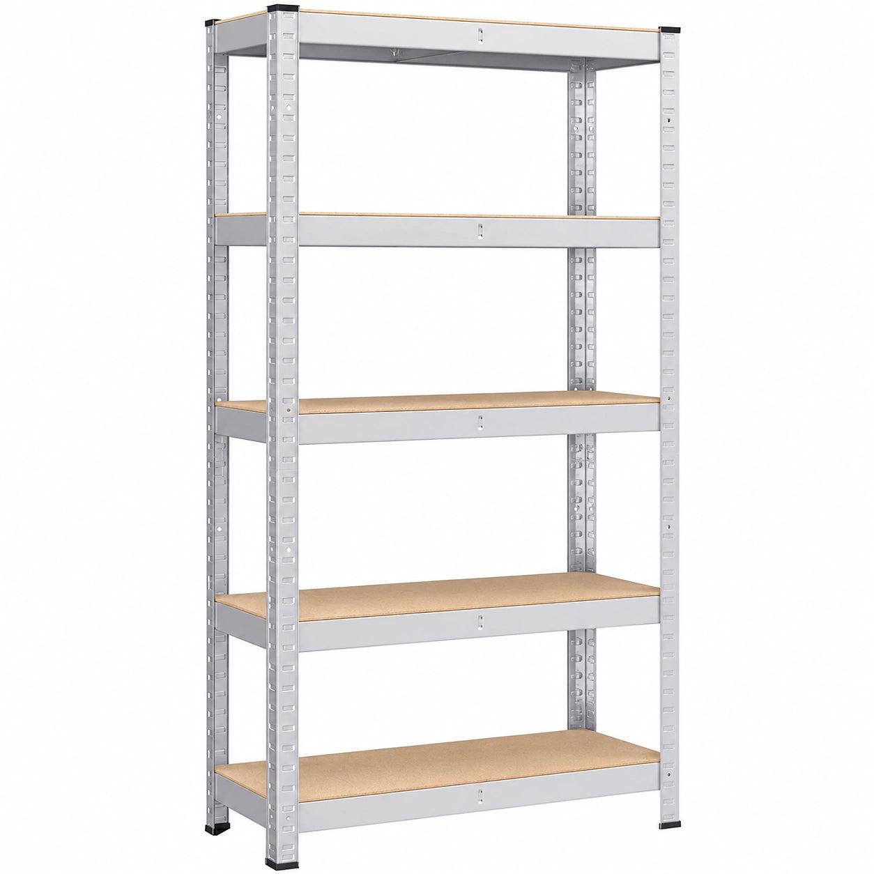 Étagère de Rangement à 5 Niveaux, Capacité 650 kg, Planches Réglables, Style Industriel, Argent, 30 x 75 x 150 cm