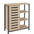 Buffet de Cuisine avec Rangements Ouverts et Fermés, Style Industriel, Bois Clair