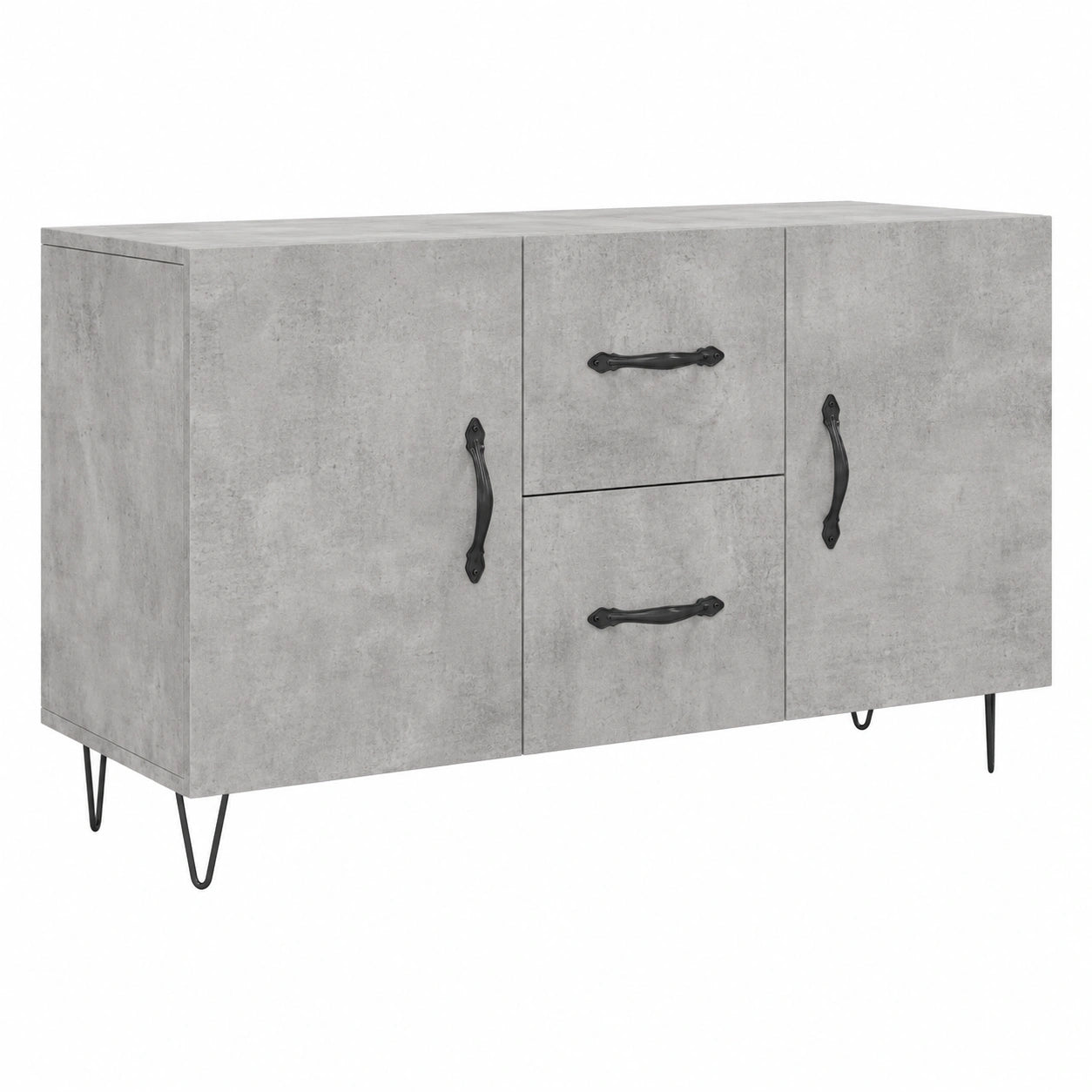 Buffet avec grand espace de rangement pour chambre et salon - Gris béton
