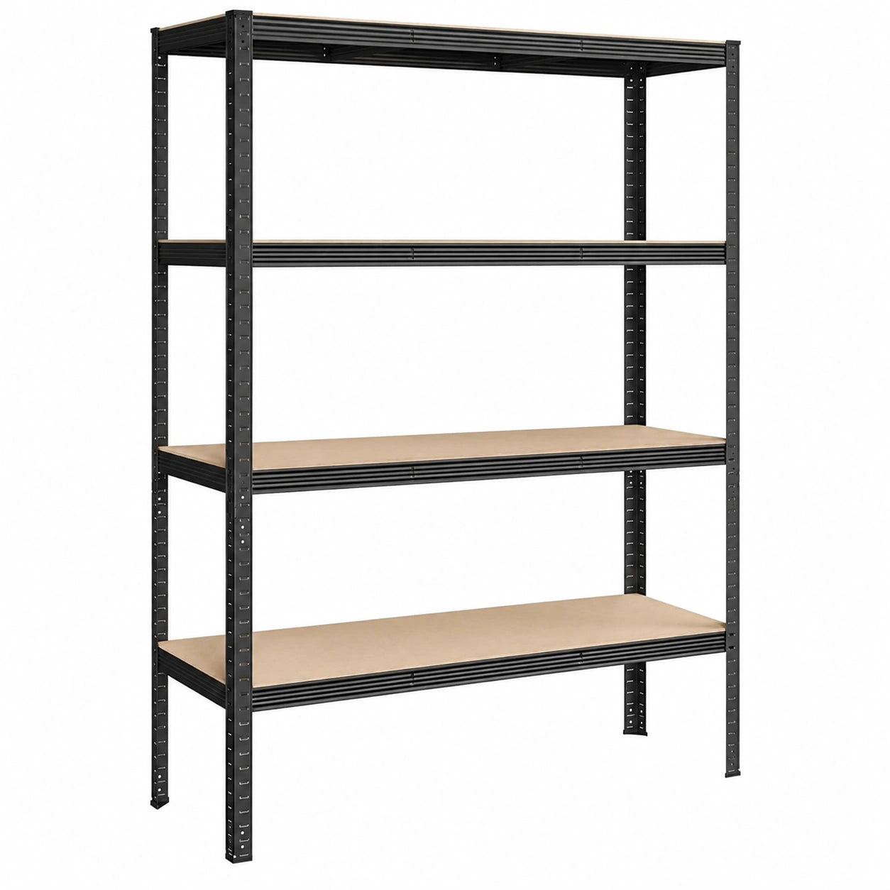 Étagère de Rangement Industrielle à 5 Niveaux, Capacité 750 kg, Planches Ajustables, 60 x 120 x 200 cm, Noir