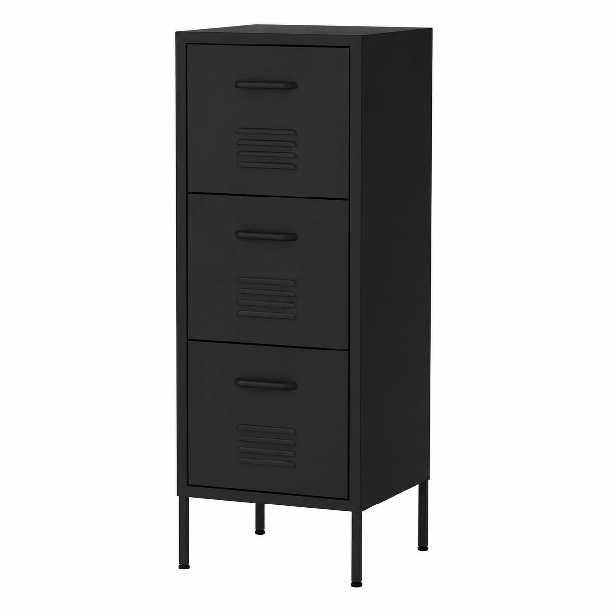 Armoire de rangement multifonction en acier noir pour salon et chambre