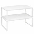 Lot de 2 supports à épices empilables et extensibles en métal blanc pour cuisine