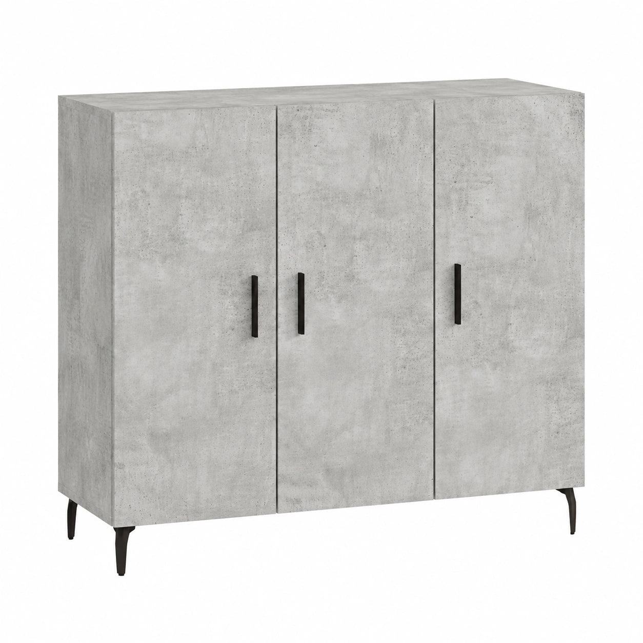 Buffet avec espace de rangement abondant pour chambre et salon - Gris béton - 90 x 34 x 80 cm