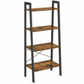 Étagère de Rangement Industrielle à 4 Niveaux pour Salon et Bureau