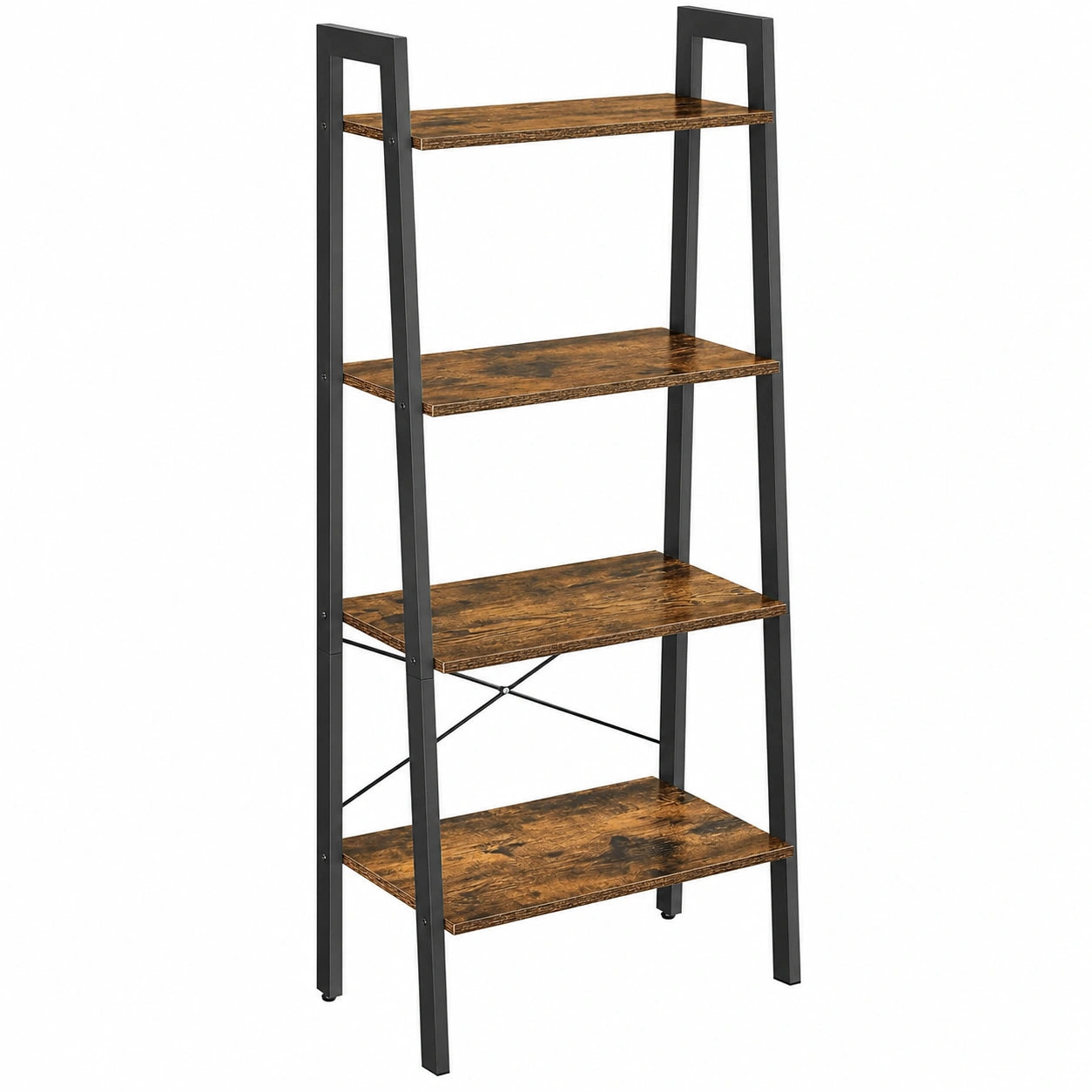 Étagère de Rangement Industrielle à 4 Niveaux pour Salon et Bureau