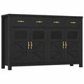 Buffet de Cuisine avec Rangement et Tiroirs, 140x40x90 cm, Noir