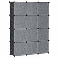 Organiseur modulaire à 12 étagères avec portes pour salon