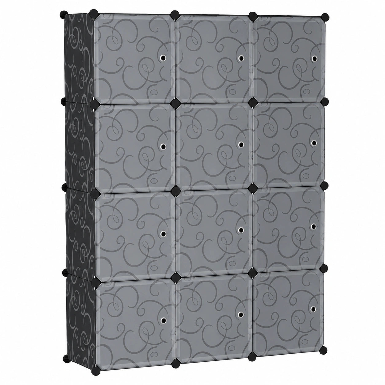 Organiseur modulaire à 12 étagères avec portes pour salon