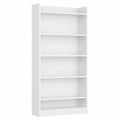 Bibliothèque à 6 Niveaux avec Étagères Réglables Blanches, 3 Hauteurs Différentes, 24x60x160 cm, pour Salon, Bureau, Chambre, Salle à Manger