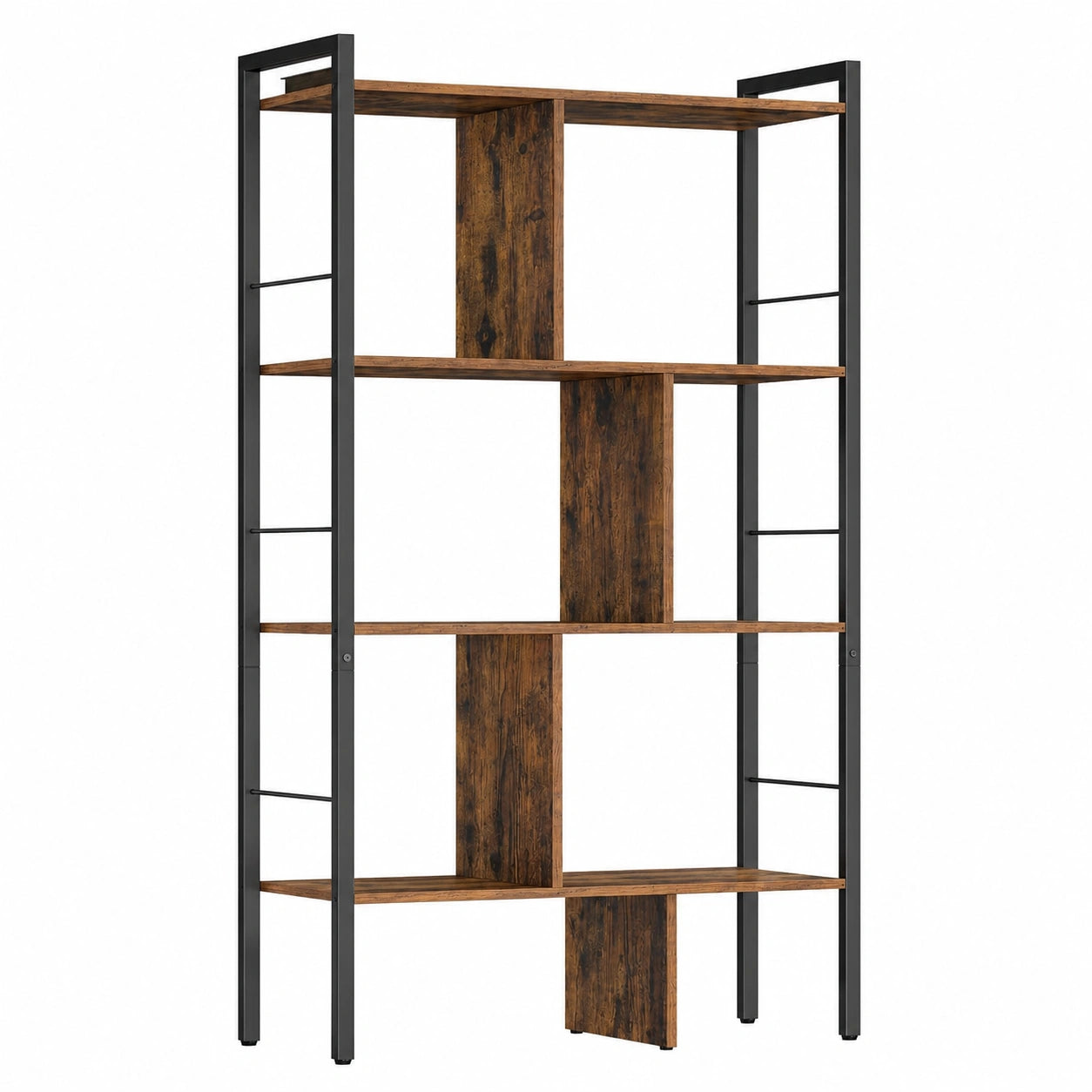 Étagère à 5 niveaux, rangement industriel avec compartiments ouverts pour salon et bureau