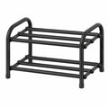 Étagère à chaussures extensible noire pour 4 à 8 paires, idéale pour entrée et chambre