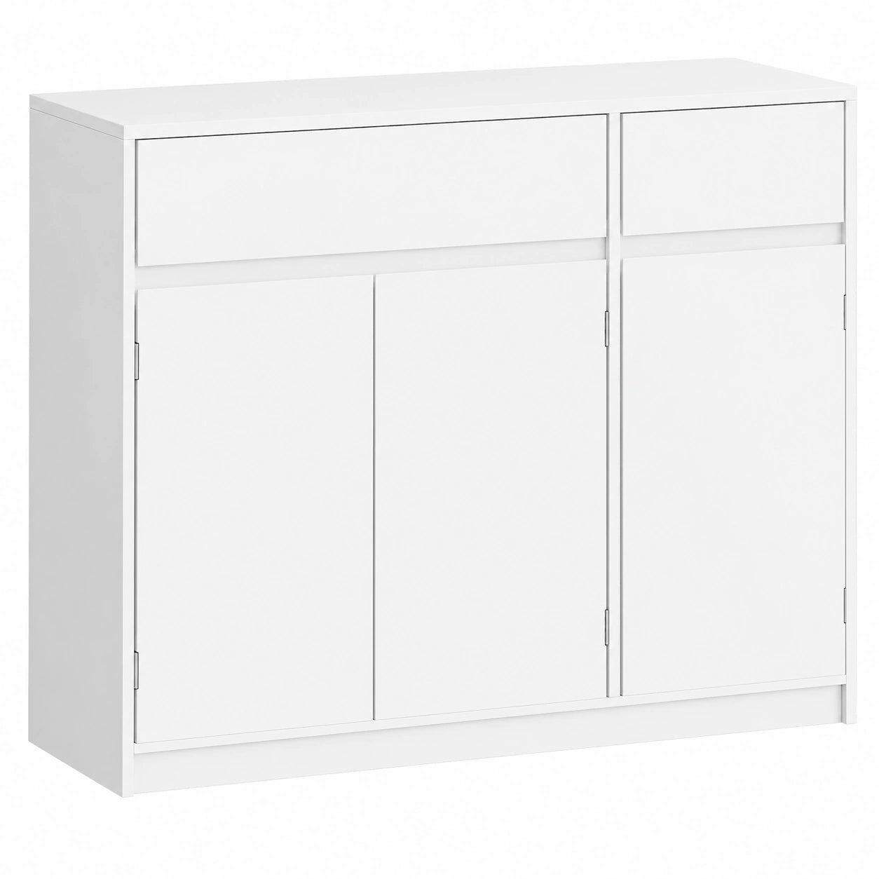 Buffet moderne avec tiroirs et étagères réglables, pour cuisine ou salon, blanc