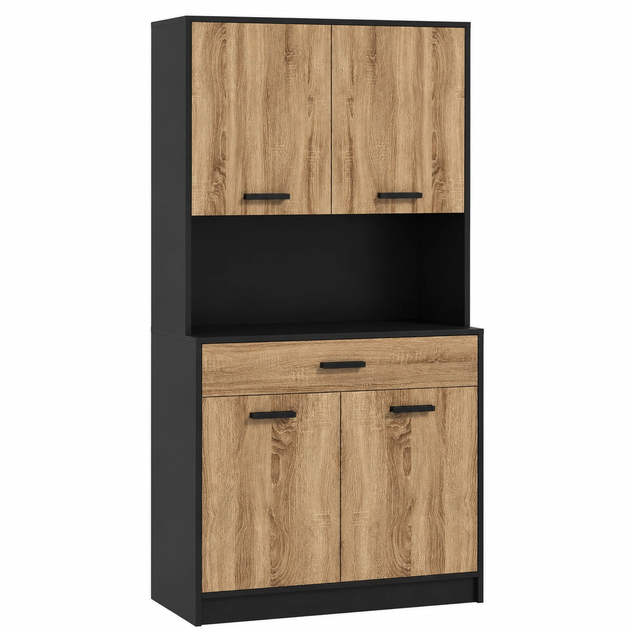 Armoire de cuisine industrielle avec rangement et passe-câbles