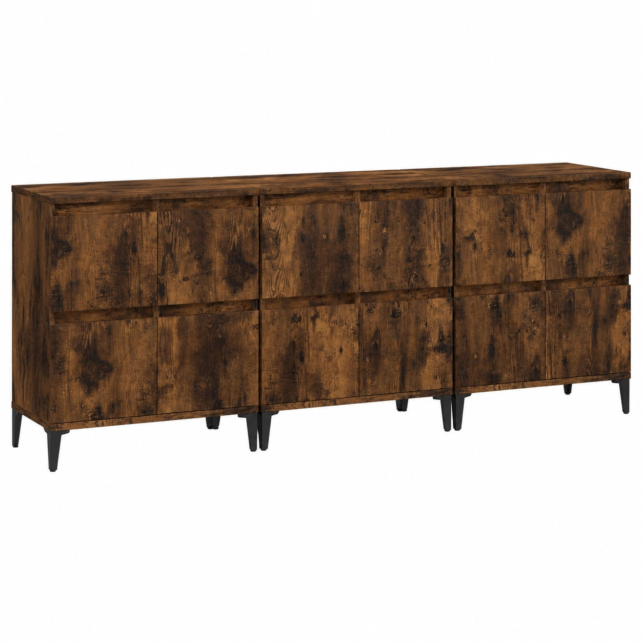 Ensemble de 3 buffets chêne fumé avec espace de rangement généreux